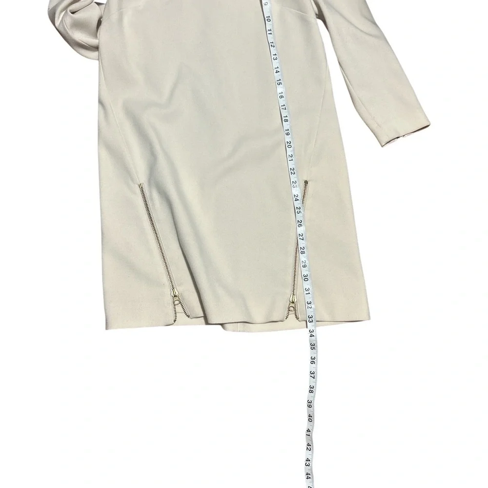 J.Crew Ivory Shift Dress Double Zip Hem Womens Size 4 Minimalist Career